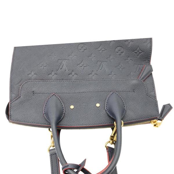 LOUIS VUITTON Pont Neuf MM Empreinte Leather Satchel Bag Marine Rouge