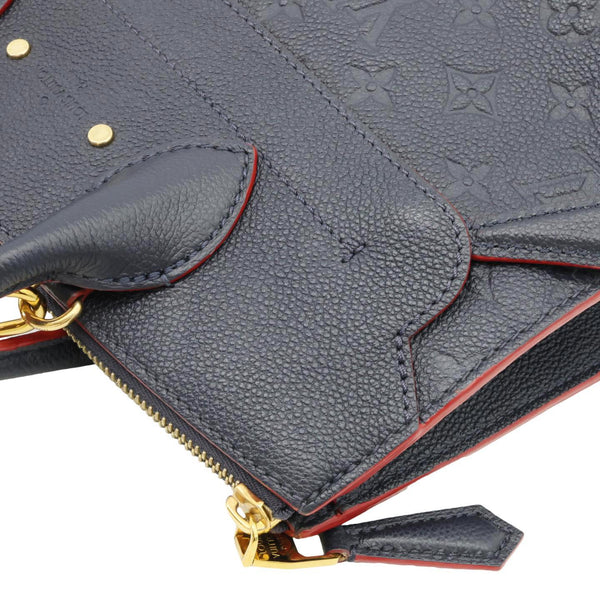 LOUIS VUITTON Pont Neuf MM Empreinte Leather Satchel Bag Marine Rouge