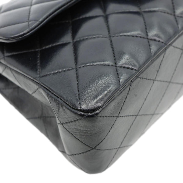 CHANEL Classic Double Flap Leather Shoulder Bag Black 18456520