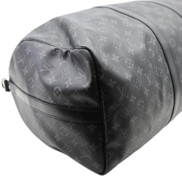 LOUIS VUITTON Keepall 55 Bandouliere Monogram Eclipse Travel Bag Black