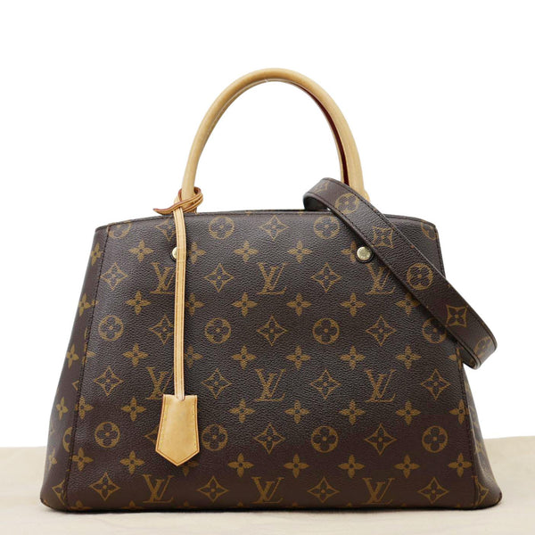 LOUIS VUITTON Montaigne MM Monogram Canvas Shoulder Bag Brown