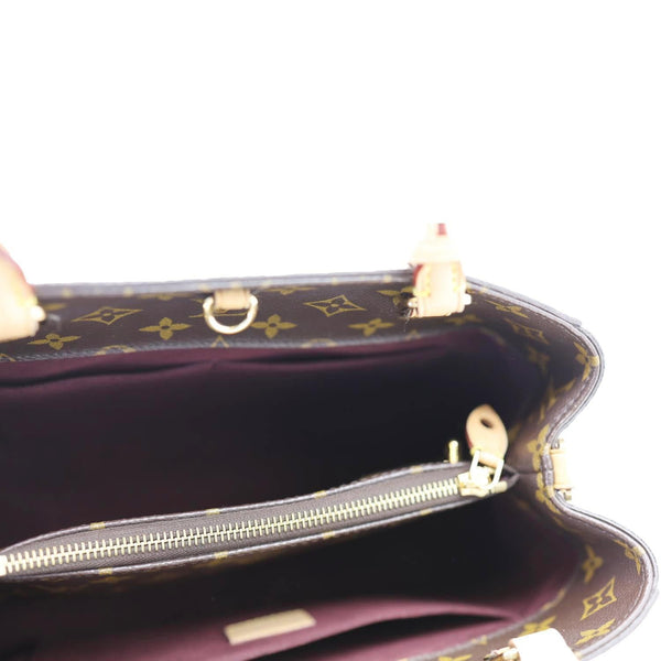 LOUIS VUITTON Montaigne MM Monogram Canvas Shoulder Bag Brown