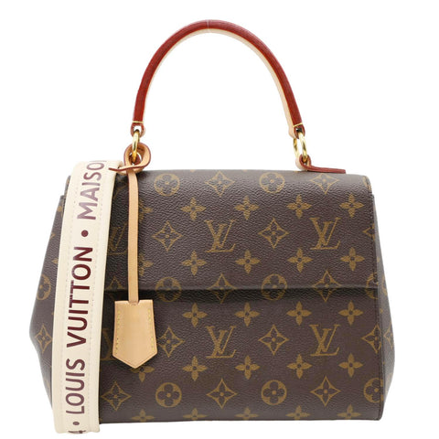 LOUIS VUITTON Cluny MM Monogram Canvas Crossbody Bag Brown
