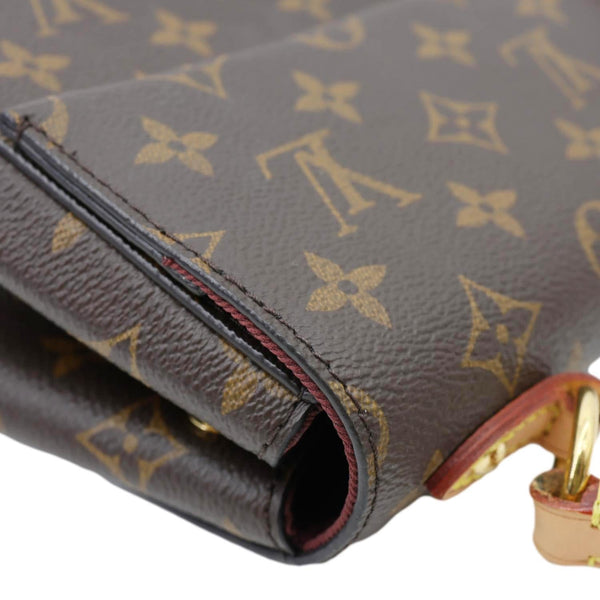 LOUIS VUITTON Cluny MM Monogram Canvas Crossbody Bag Brown