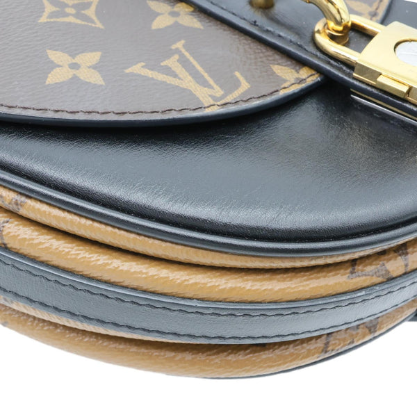 LOUIS VUITTON Chantilly Lock Reverse Monogram Canvas Shoulder Bag Black