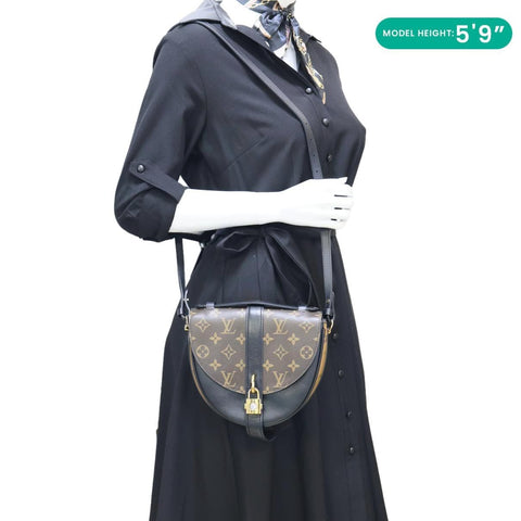 LOUIS VUITTON Chantilly Lock Reverse Monogram Canvas Shoulder Bag Black