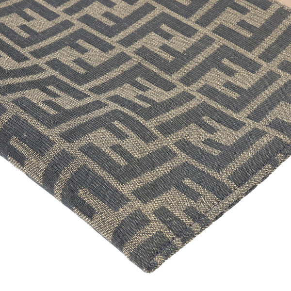 FENDI Flat Medium FF Jacquard Canvas Pouch Brown