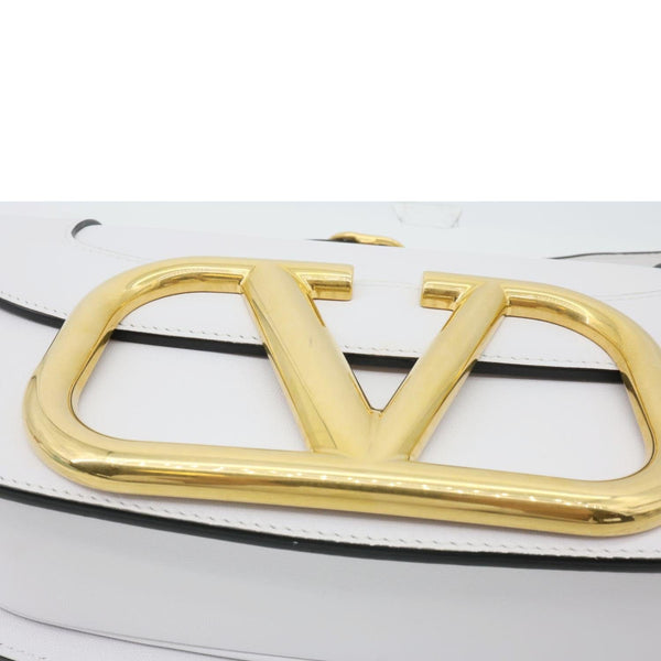 VALENTINO Garavani Supervee Leather Crossbody Bag White