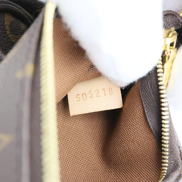 LOUIS VUITTON Pochette Accessoires Mini Monogram Canvas Chain Pouch Brown