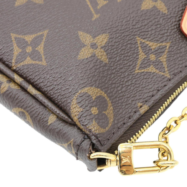 LOUIS VUITTON Pochette Accessoires Mini Monogram Canvas Chain Pouch Brown