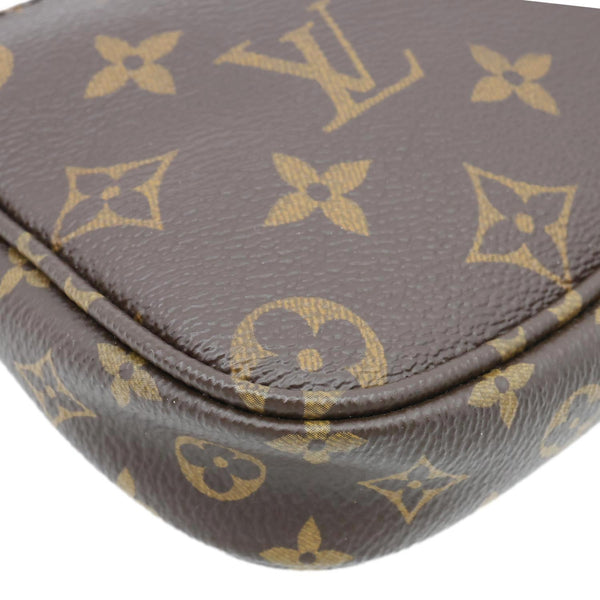 LOUIS VUITTON Pochette Accessoires Mini Monogram Canvas Chain Pouch Brown