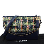 CHANEL Gabrielle Tweed Crossbody Bag Navy Blue