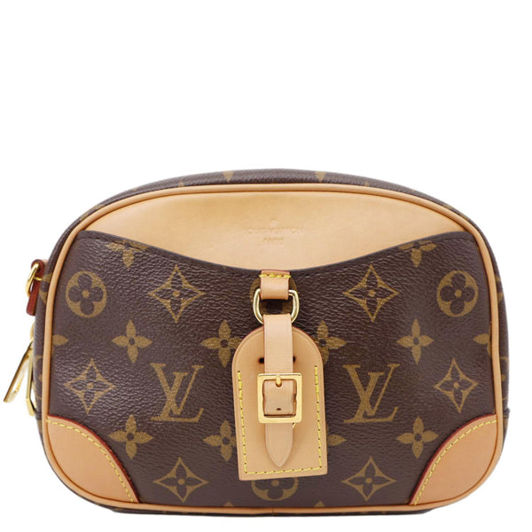 LOUIS VUITTON Deauville Mini Monogram Canvas Shoulder Bag Brown