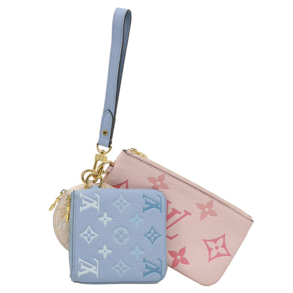 LOUIS VUITTON Trio By The Pool Giant Monogram Empreinte Leather Pouch Pink