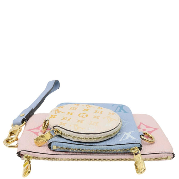 LOUIS VUITTON Trio By The Pool Giant Monogram Empreinte Leather Pouch Pink