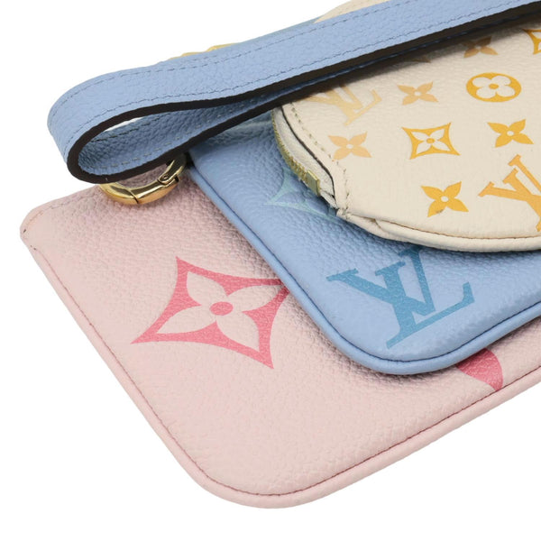 LOUIS VUITTON Trio By The Pool Giant Monogram Empreinte Leather Pouch Pink