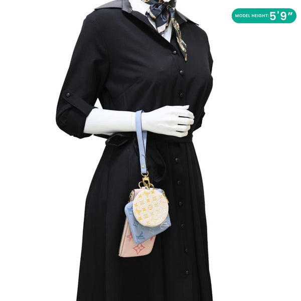 LOUIS VUITTON Trio By The Pool Giant Monogram Empreinte Leather Pouch Pink