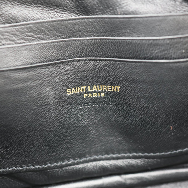 YVES SAINT LAURENT Lou Mini Chevron Leather Camera Crossbody Bag White