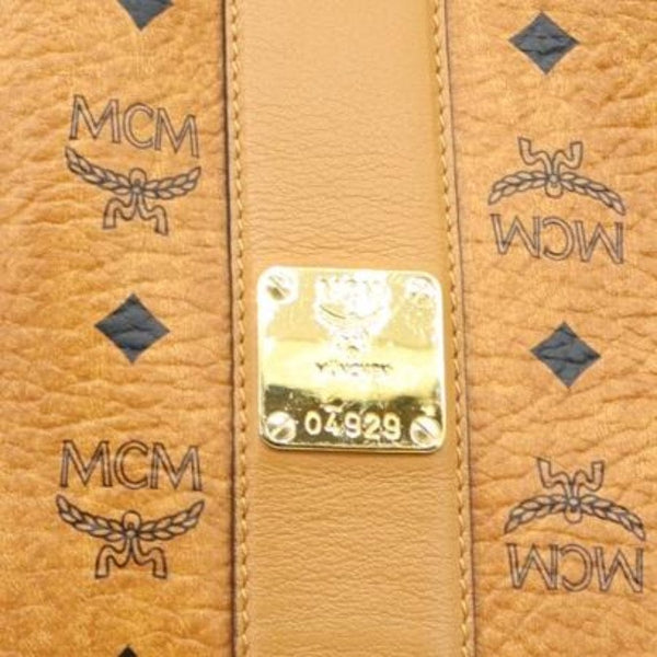 MCM Reversible Liz Medium Visetos Canvas Shopper Tote Bag Cognac