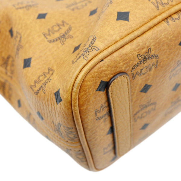 MCM Reversible Liz Medium Visetos Canvas Shopper Tote Bag Cognac