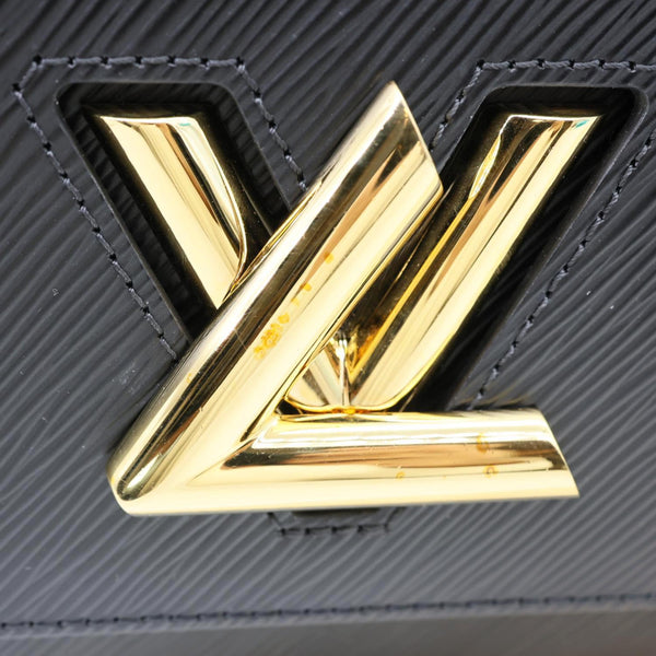 LOUIS VUITTON Twist MM Epi Leather Chain Shoulder Bag Black