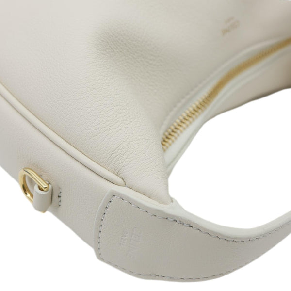 CELINE Teen Lulu Leather Shoulder Bag White