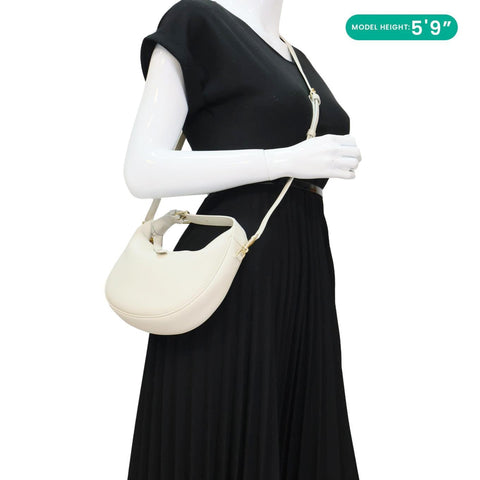 CELINE Teen Lulu Leather Shoulder Bag White