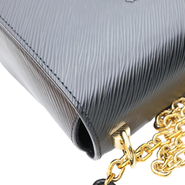 LOUIS VUITTON Twist MM Epi Leather Chain Shoulder Bag Black