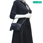 CHANEL CC Tassel Mini Diagonal Chevron Leather Camera Bag Black