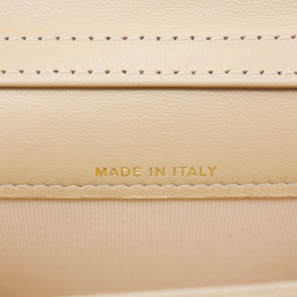 CHANEL 19 Flap Coin Purse Quilted Leather Chain Shoulder Bag Cream