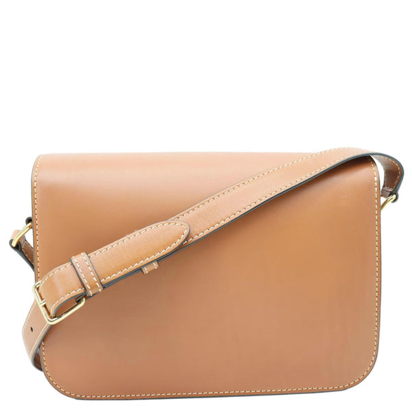 CELINE Triomphe Leather Shoulder Bag Brown