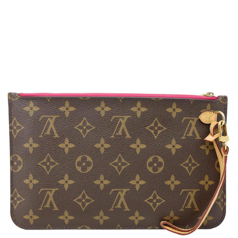 LOUIS VUITTON  Monogram Canvas Wristlet Pouch Brown