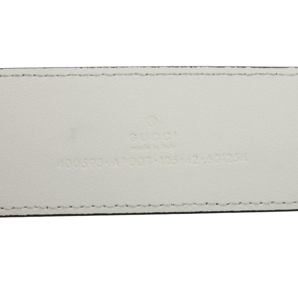 GUCCI Double G buckle Marmont Leather Belt Beige 400593 Size 105/42