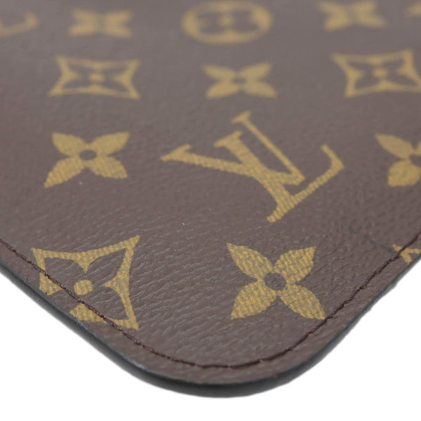 LOUIS VUITTON Neverfull Wristlet Monogram Canvas Pouch Brown