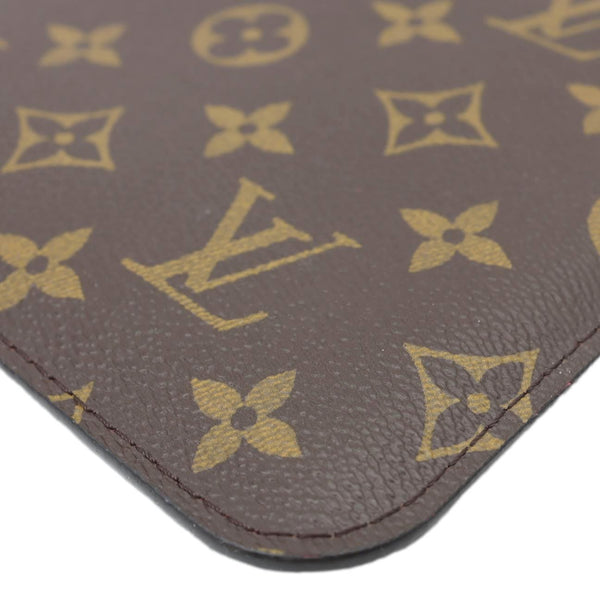 LOUIS VUITTON Neverfull Wristlet Monogram Canvas Pouch Brown