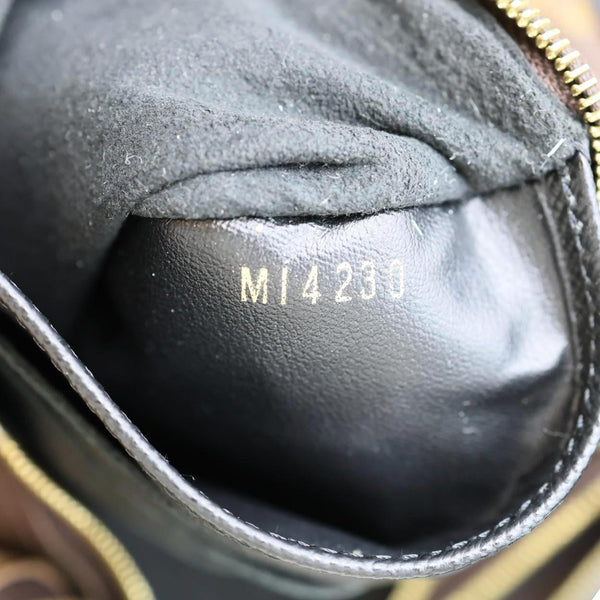 LOUIS VUITTON Double Zip Pochette Monogram Reverse Canvas Crossbody Bag Brown