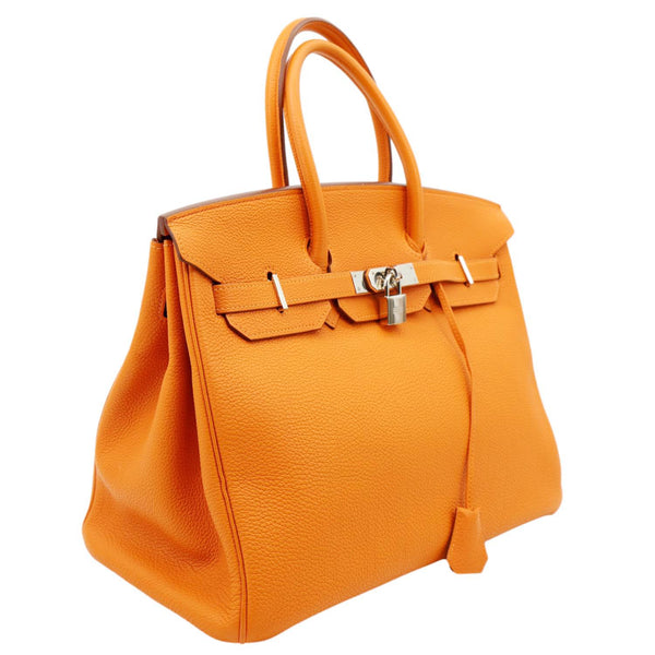 HERMES Birkin 35 Togo Leather Tote Bag Orange