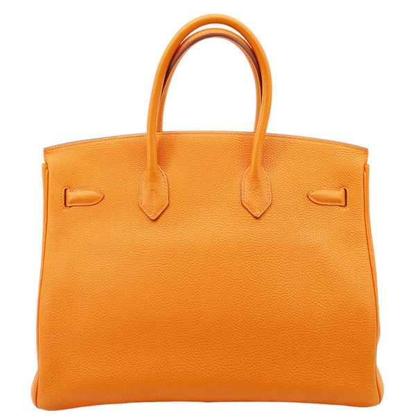 HERMES Birkin 35 Togo Leather Tote Bag Orange