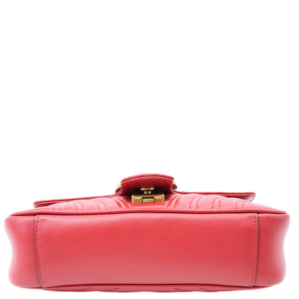 GUCCI Marmont Small Matelasse Leather Crossbody Bag Red 446744