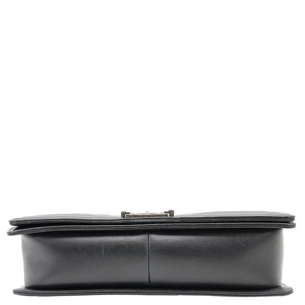 CHANEL Boy New Medium Wild Stitch Leather Shoulder Bag Black