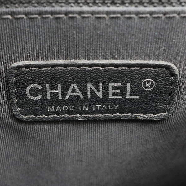 CHANEL Boy New Medium Wild Stitch Leather Shoulder Bag Black