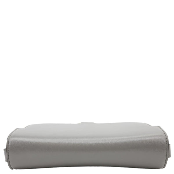 GUCCI GG Ring Leather Shoulder Bag Light Grey 589474