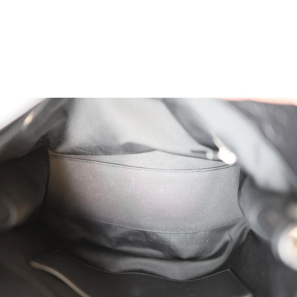 YVES SAINT LAURENT Niki Medium Crinkled Leather Shopping Tote Bag Black