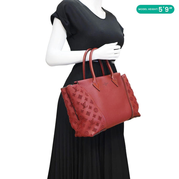 LOUIS VUITTON W PM Veau Cachemire Calfskin Tote Bag Maroon