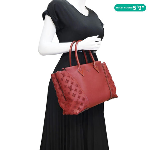 LOUIS VUITTON W PM Veau Cachemire Calfskin Tote Bag Maroon