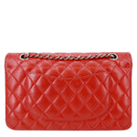 CHANEL Classic Double Flap Medium Quilted Lambskin Leather Shoulder Bag Red