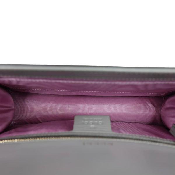 GUCCI GG Ring Leather Shoulder Bag Light Grey 589474