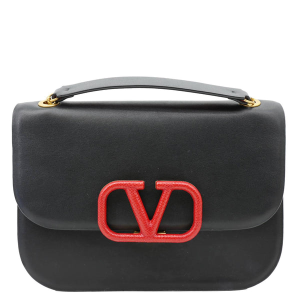 VALENTINO VLOCK Chain Small Leather Shoulder Bag Black