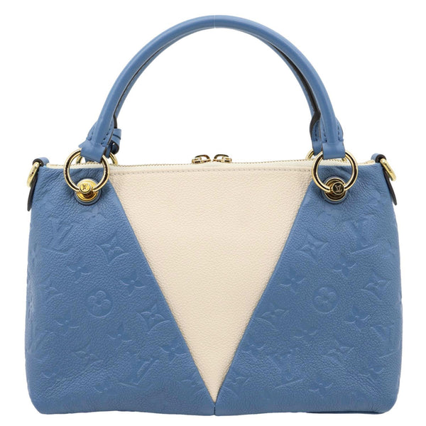 LOUIS VUITTON V BB Monogram Empreinte Tote Shoulder Bag Blue