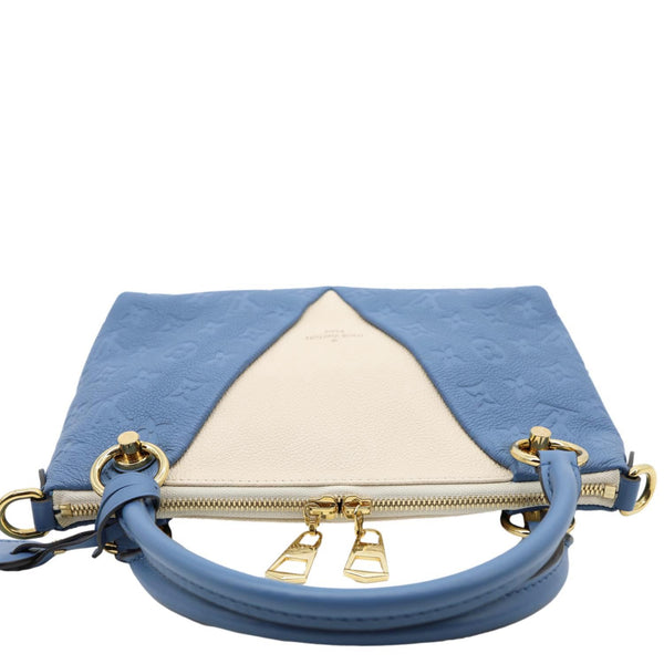 LOUIS VUITTON V BB Monogram Empreinte Tote Shoulder Bag Blue